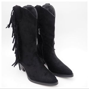 ✨Paris France! Absolutely Fabulous Black Cowboy western Fringe Boots